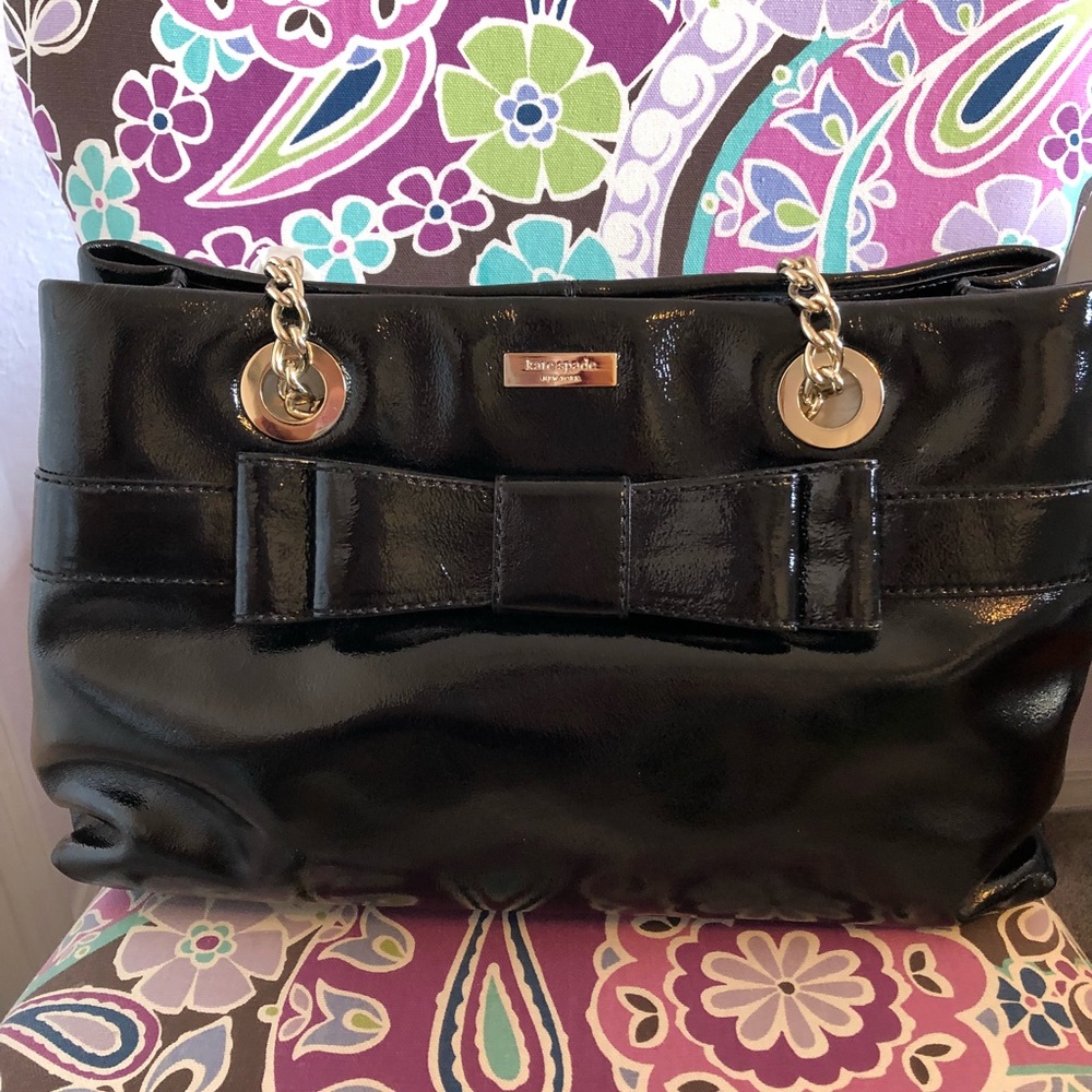 Kate Spade ♠️  NWT Black Patent Leather Elena Tote